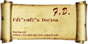 Fördős Dorina névjegykártya